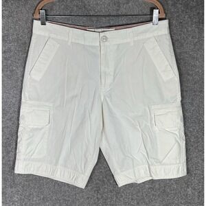 Converse One Star Cargo Shorts‎ Mens Size 34 White Cotton Pockets 12" Inseam